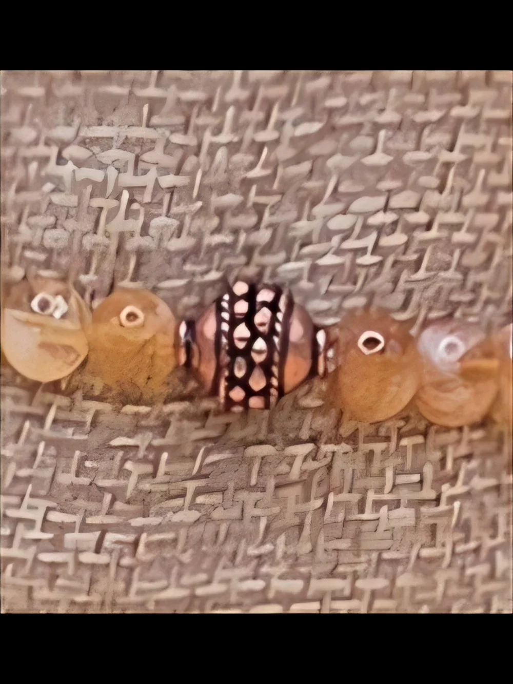 Citrine And Bali Style Copper Beaded Bracelet